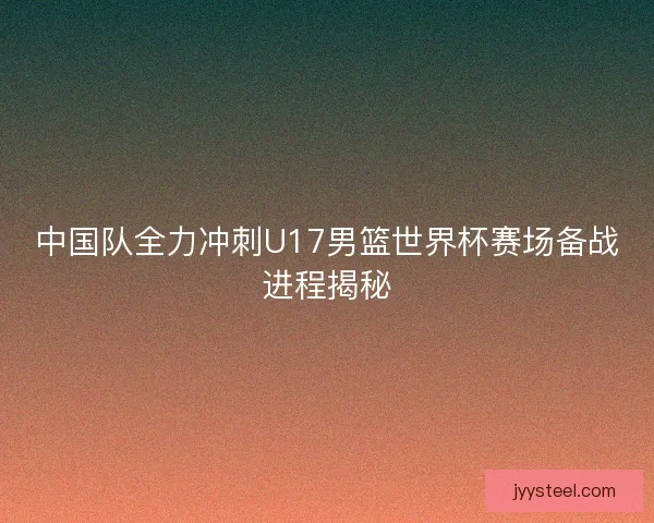 中国队全力冲刺U17男篮世界杯赛场备战进程揭秘